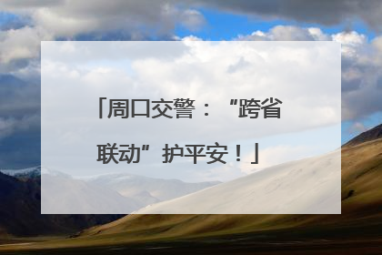 周口交警：“跨省联动”护平安！