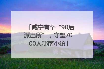 咸宁有个“90后派出所”，守望7000人鄂南小镇