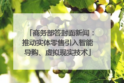 商务部答封面新闻：推动实体零售引入智能导购、虚拟现实技术