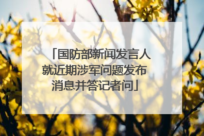 国防部新闻发言人就近期涉军问题发布消息并答记者问