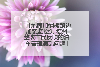 地面加翻板路边加装监控头 福州整改市民反映的泊车管理混乱问题