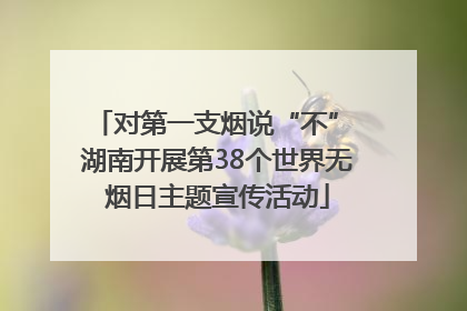 对第一支烟说“不” 湖南开展第38个世界无烟日主题宣传活动