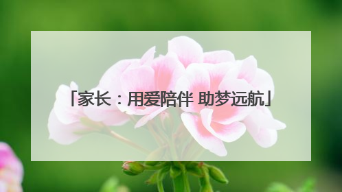 家长：用爱陪伴 助梦远航