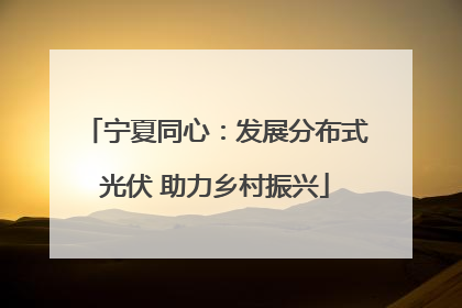 宁夏同心：发展分布式光伏 助力乡村振兴