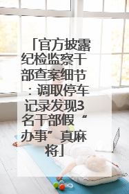 官方披露纪检监察干部查案细节：调取停车记录发现3名干部假“办事”真麻将