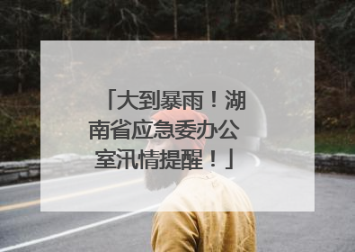 大到暴雨！湖南省应急委办公室汛情提醒！