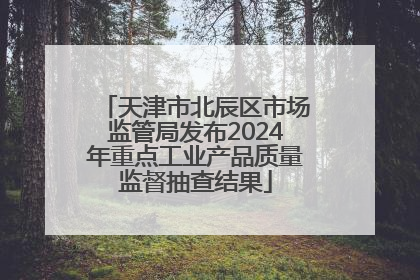 天津市北辰区市场监管局发布2024年重点工业产品质量监督抽查结果