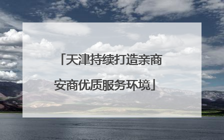 天津持续打造亲商安商优质服务环境