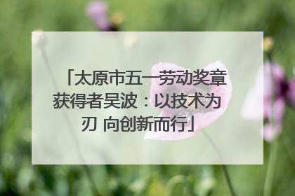 太原市五一劳动奖章获得者吴波：以技术为刃 向创新而行