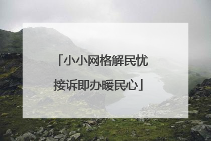 小小网格解民忧 接诉即办暖民心