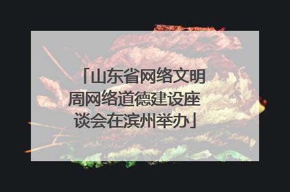 山东省网络文明周网络道德建设座谈会在滨州举办