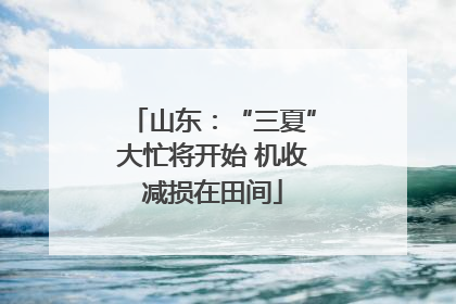 山东：“三夏”大忙将开始 机收减损在田间