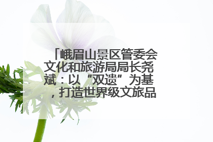 峨眉山景区管委会文化和旅游局局长尧斌：以“双遗”为基，打造世界级文旅品牌与国际典范