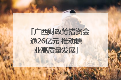 广西财政筹措资金逾26亿元 推动糖业高质量发展