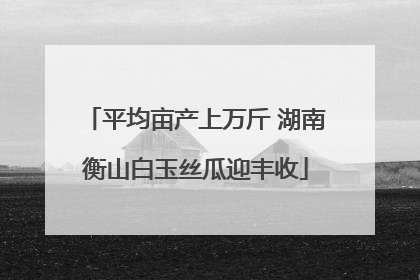 平均亩产上万斤 湖南衡山白玉丝瓜迎丰收
