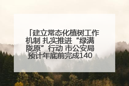 建立常态化植树工作机制 扎实推进“绿满陇原”行动 市公安局预计年底前完成1402亩绿化任务