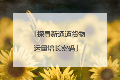 探寻新通道货物运量增长密码