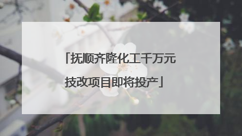 抚顺齐隆化工千万元技改项目即将投产