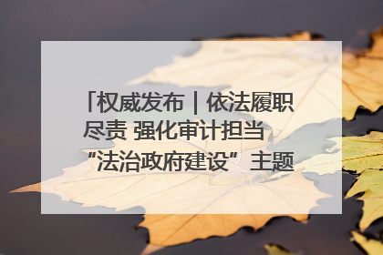 权威发布｜依法履职尽责 强化审计担当 “法治政府建设”主题系列新闻发布会市审计局专场召开