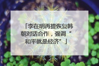 李在明再提恢复韩朝对话合作，强调“和平就是经济”