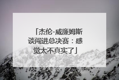 杰伦-威廉姆斯谈闯进总决赛：感觉太不真实了