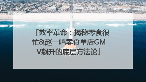 效率革命：揭秘零食很忙&赵一鸣零食单店GMV飙升的底层方法论