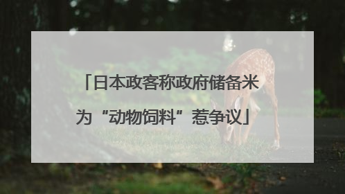 日本政客称政府储备米为“动物饲料”惹争议