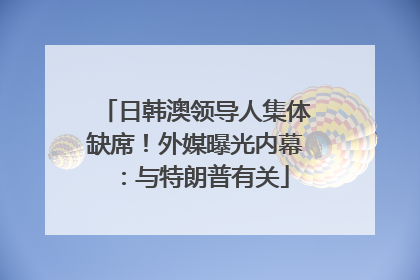日韩澳领导人集体缺席！外媒曝光内幕：与特朗普有关