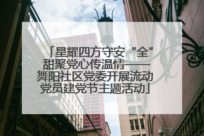 星耀四方守安“全” 甜聚党心传温情——舞阳社区党委开展流动党员建党节主题活动
