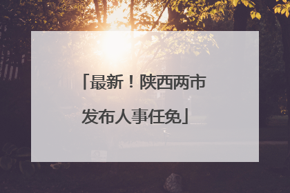 最新！陕西两市发布人事任免