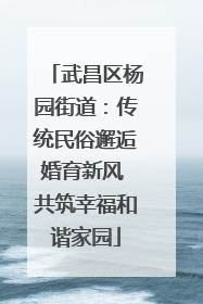 武昌区杨园街道：传统民俗邂逅婚育新风 共筑幸福和谐家园
