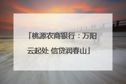 桃源农商银行：万阳云起处 信贷润春山