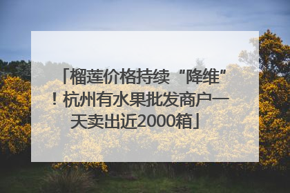 榴莲价格持续“降维”！杭州有水果批发商户一天卖出近2000箱