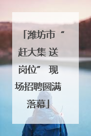 潍坊市“赶大集 送岗位” 现场招聘圆满落幕