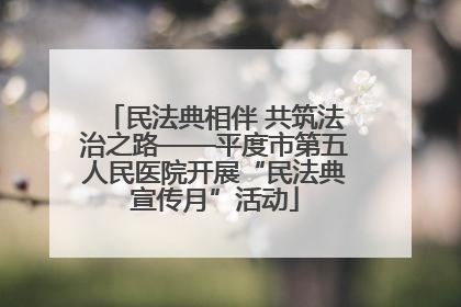 民法典相伴 共筑法治之路——平度市第五人民医院开展“民法典宣传月”活动