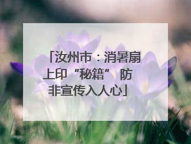 汝州市：消暑扇上印“秘籍” 防非宣传入人心