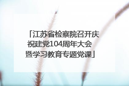 江苏省检察院召开庆祝建党104周年大会暨学习教育专题党课