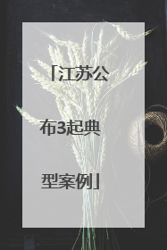 江苏公布3起典型案例