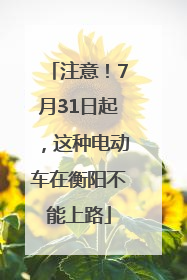 注意！7月31日起，这种电动车在衡阳不能上路