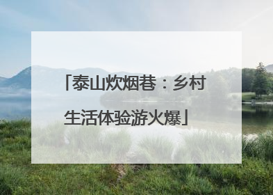 泰山炊烟巷：乡村生活体验游火爆