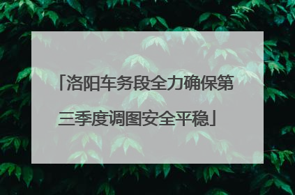 洛阳车务段全力确保第三季度调图安全平稳