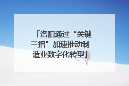 洛阳通过“关键三招”加速推动制造业数字化转型
