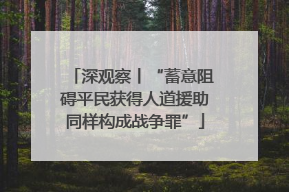 深观察丨“蓄意阻碍平民获得人道援助同样构成战争罪”