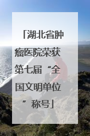 湖北省肿瘤医院荣获第七届“全国文明单位”称号