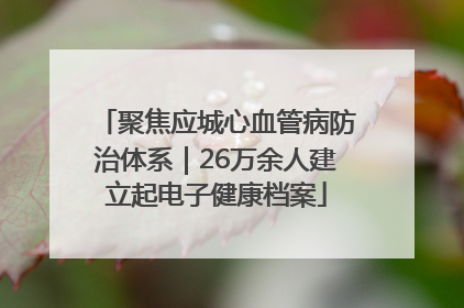 聚焦应城心血管病防治体系｜26万余人建立起电子健康档案