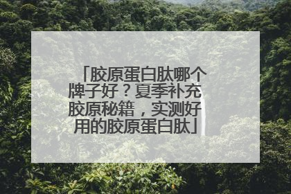 胶原蛋白肽哪个牌子好？夏季补充胶原秘籍，实测好用的胶原蛋白肽
