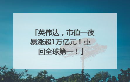 英伟达，市值一夜暴涨超1万亿元！重回全球第一！