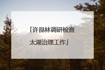 许昆林调研检查太湖治理工作