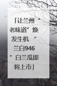 让兰州“老味道”焕发生机 “兰白946”白兰瓜即将上市