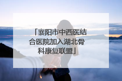 襄阳市中西医结合医院加入湖北骨科康复联盟